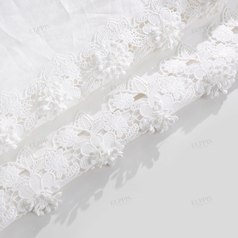 WZPA1239 3D Floral Linen Pants