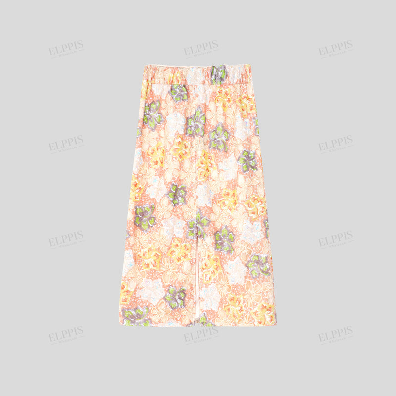 WZUA1451 Floral Lace Top and Skirt Set