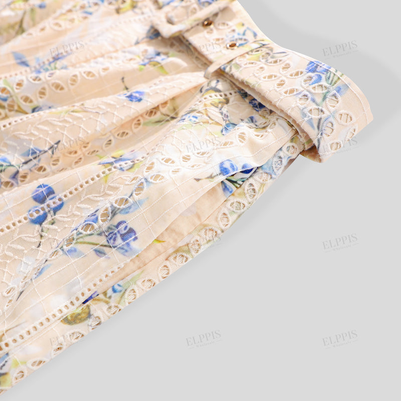 WZUA1024 Floral Lace Top and Pants Set