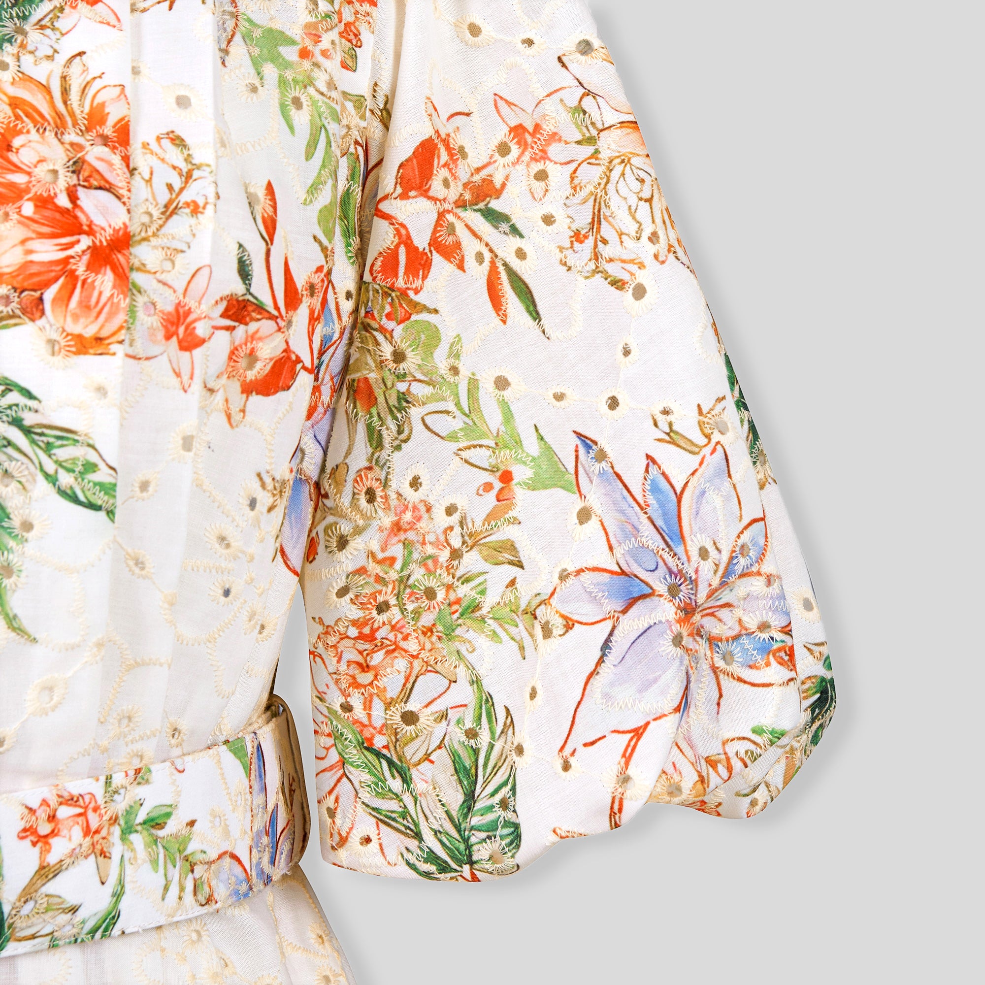 BA1019-Floral Print Belted Midi Dress