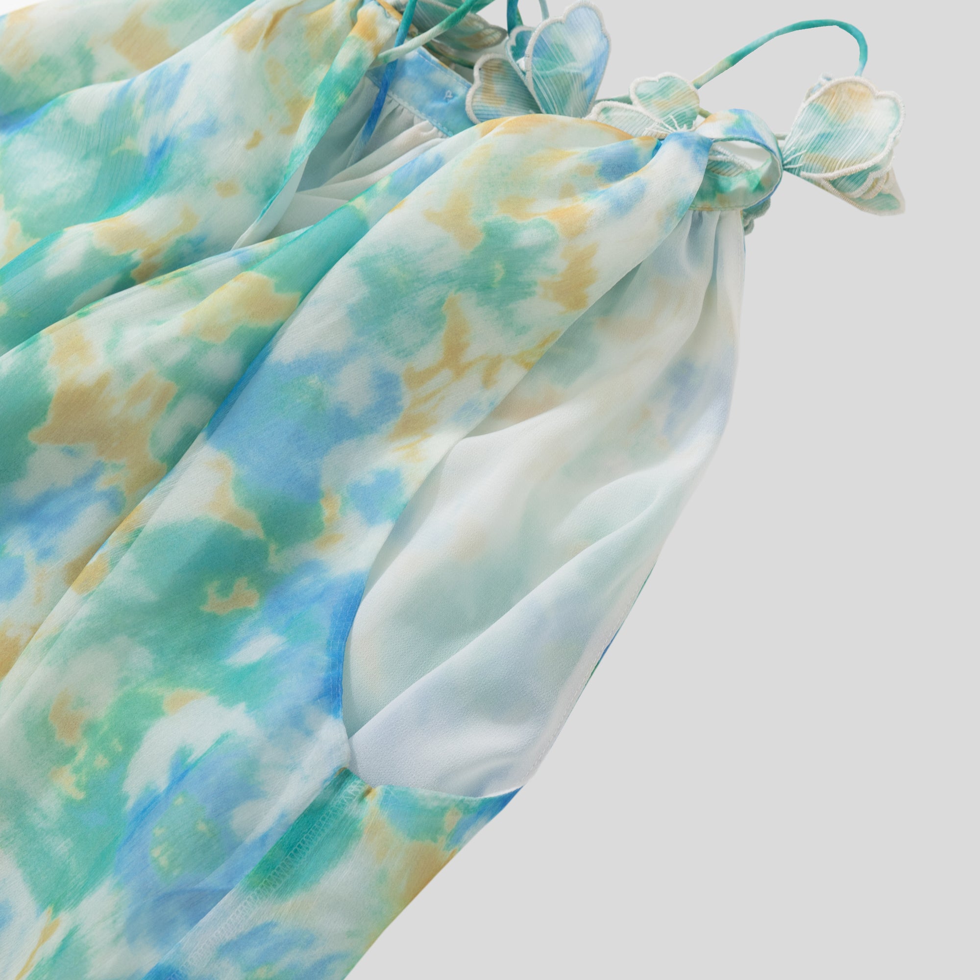 BA1082-Watercolor Print Maxi Dress