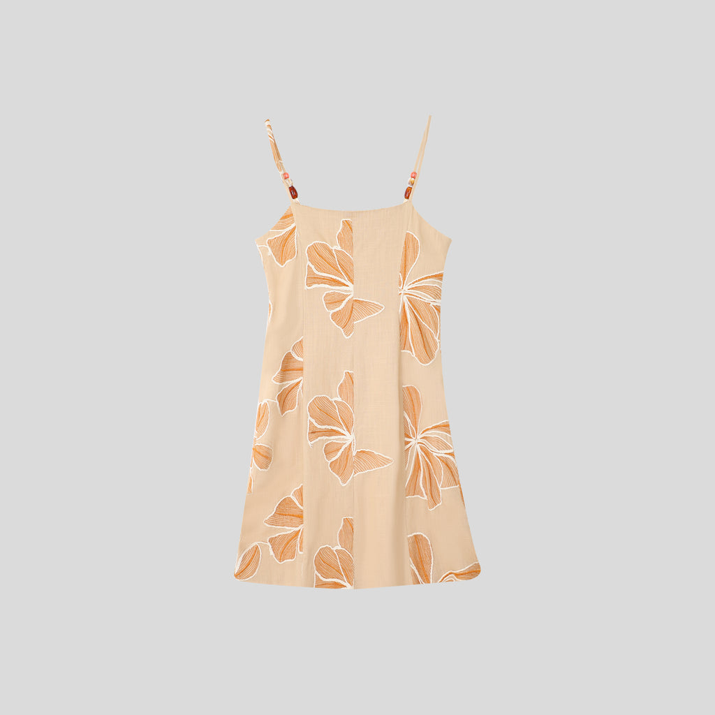 BA1033- Embroidered Floral Mini Slip Dress
