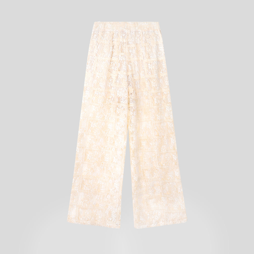 WZUA1037-Sheer Lace Two-Piece Pants Set