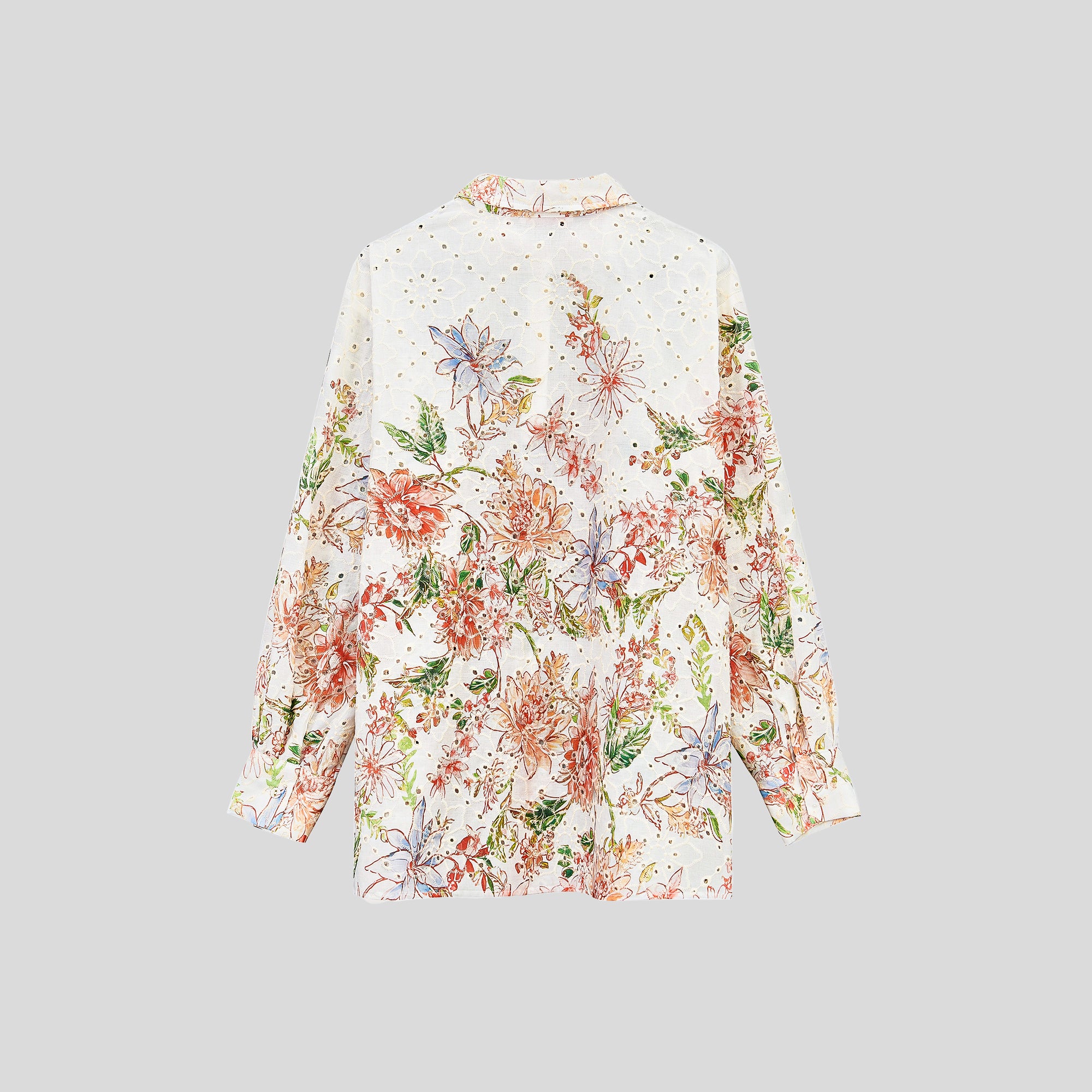 UA1020-Floral Eyelet Two-Piece Shorts Set