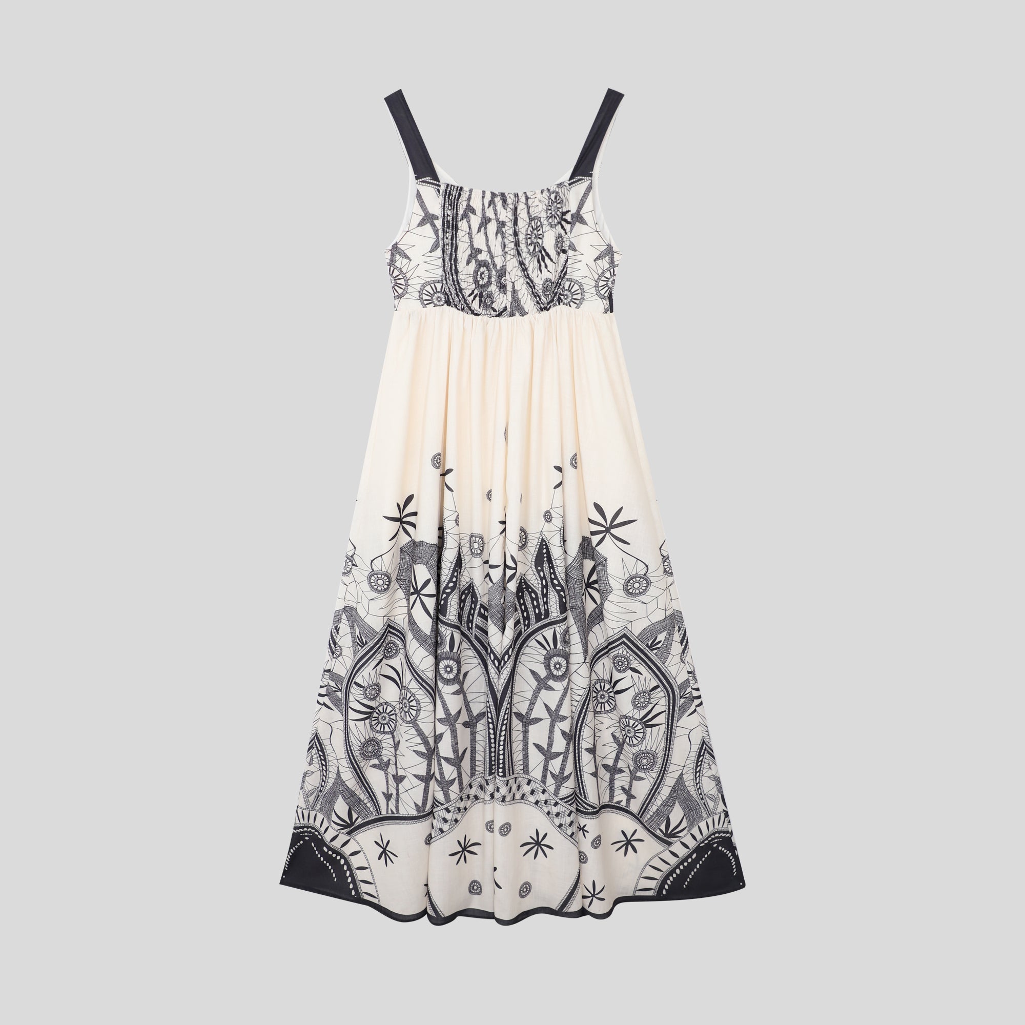 BA1115- Boho Print Maxi Dress