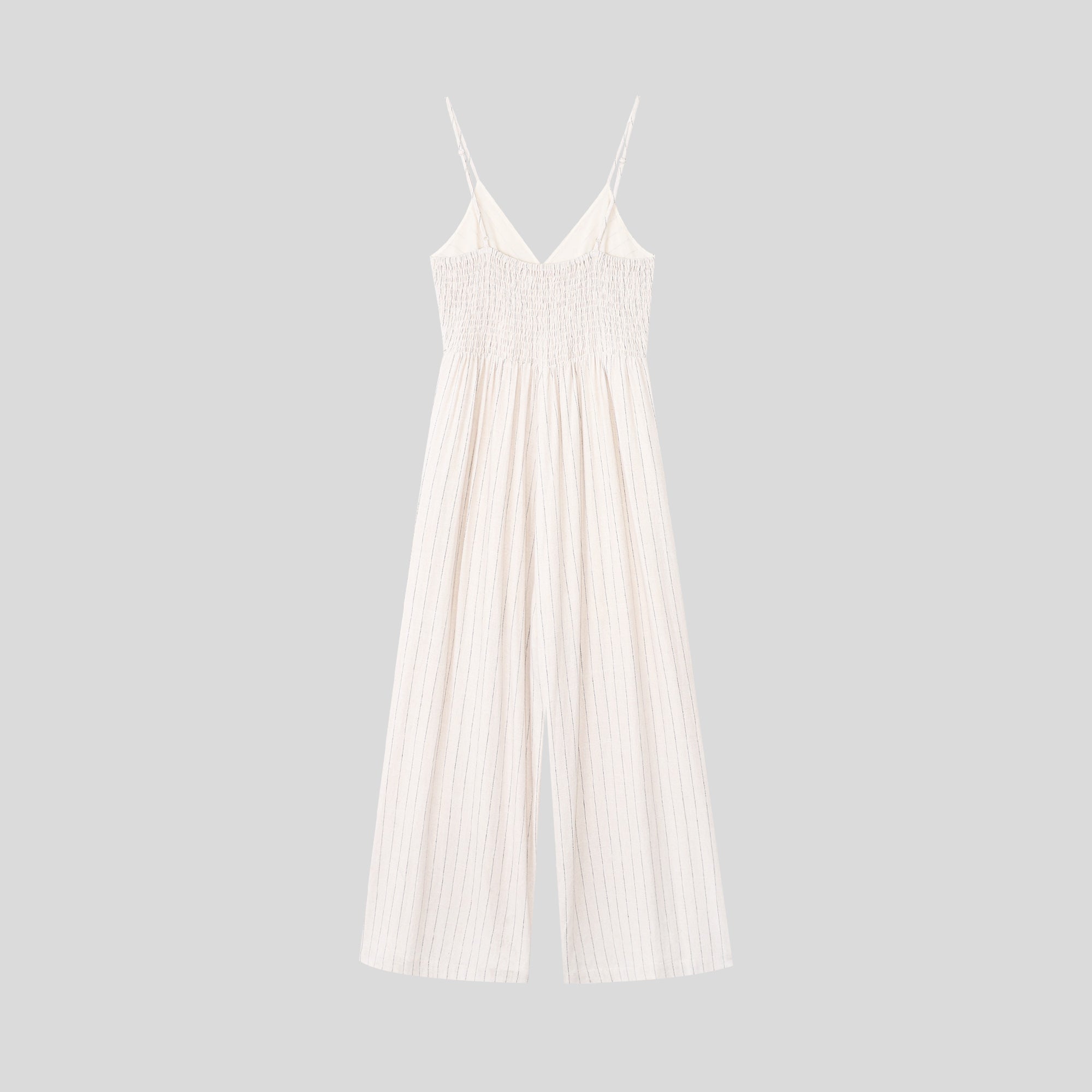 JA1063 Smocked Wide-Leg Jumpsuit