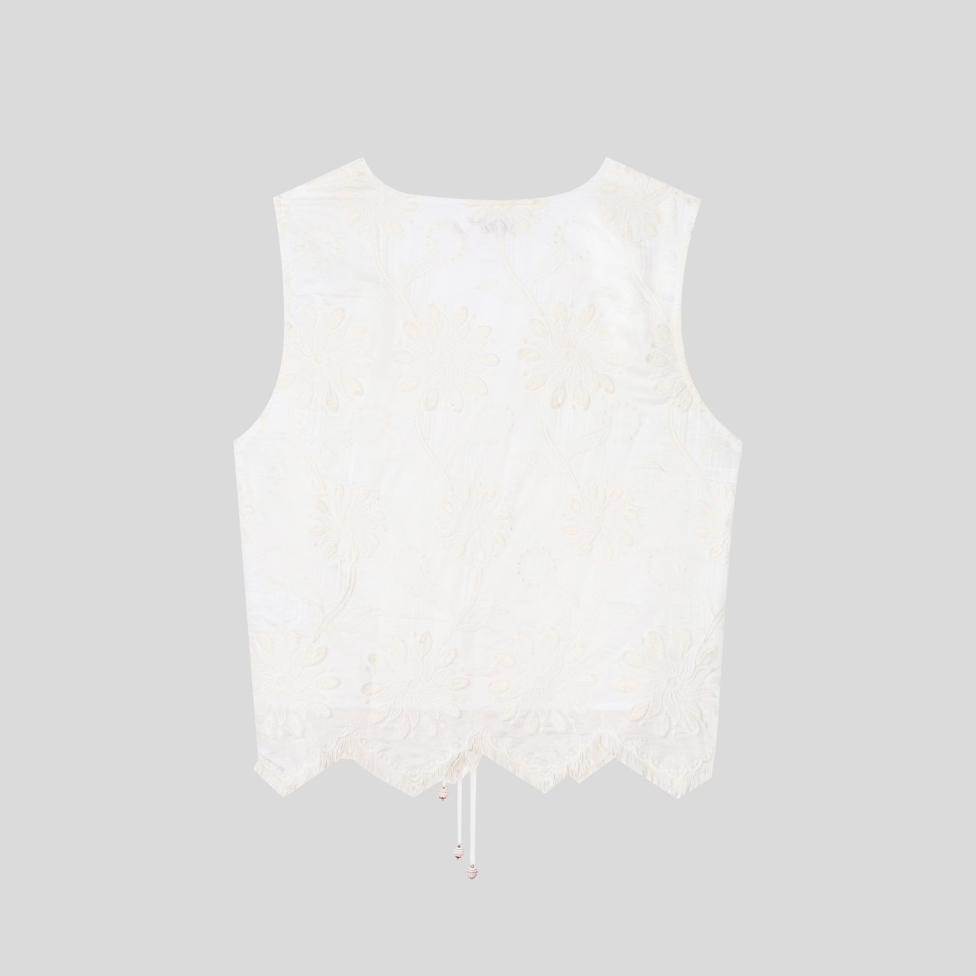 UA1036-Sheer Embroidered Lace Pants Set