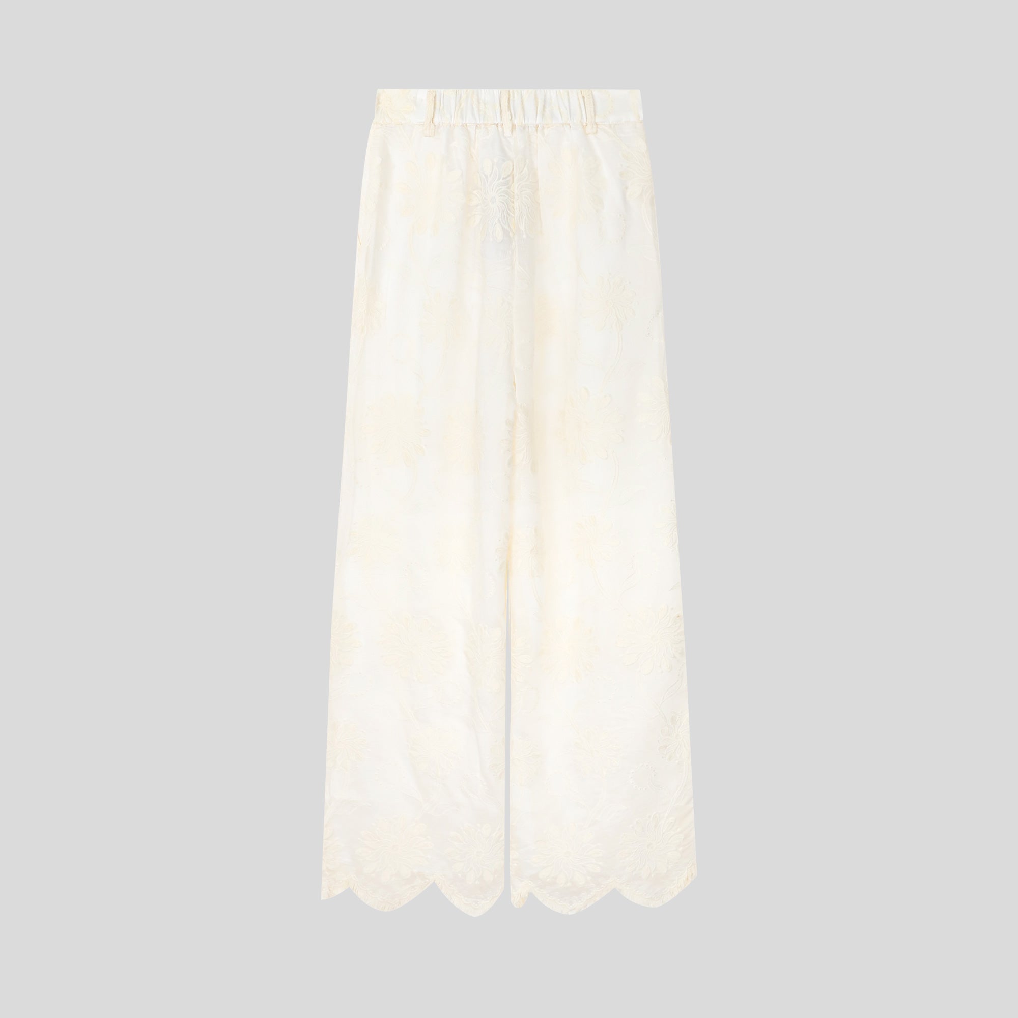 UA1036-Sheer Embroidered Lace Pants Set