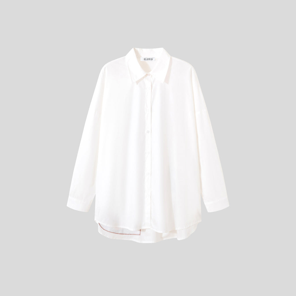 WZTA1100-Oversized Button-Up Shirt