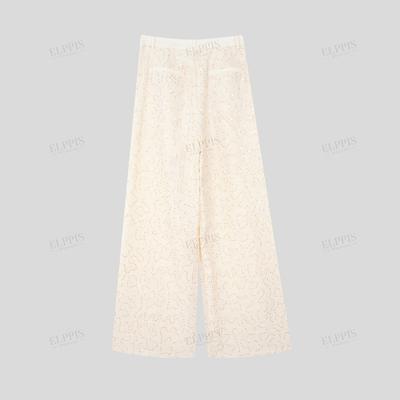 WZUA1169 Sequins EmbroideryVest and Pants