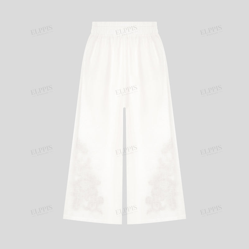 WZUA1053 Embroidered Blouse and Pants Set