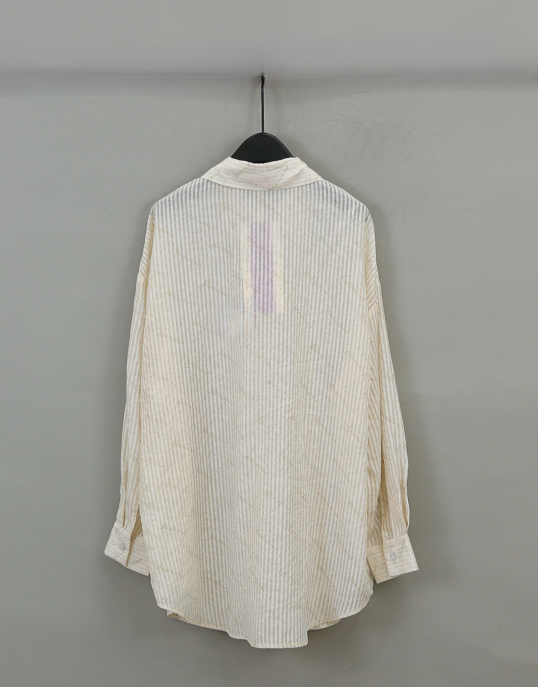 TA1095- Sheer Striped Button-Up Shirt