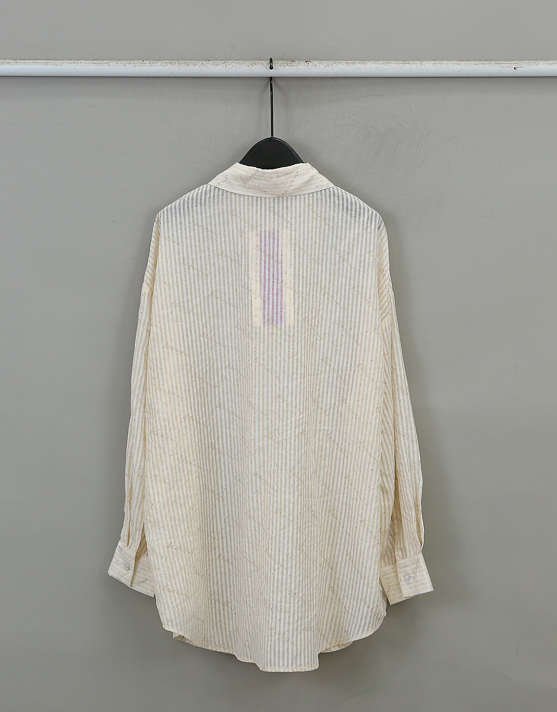 TA1095- Sheer Striped Button-Up Shirt