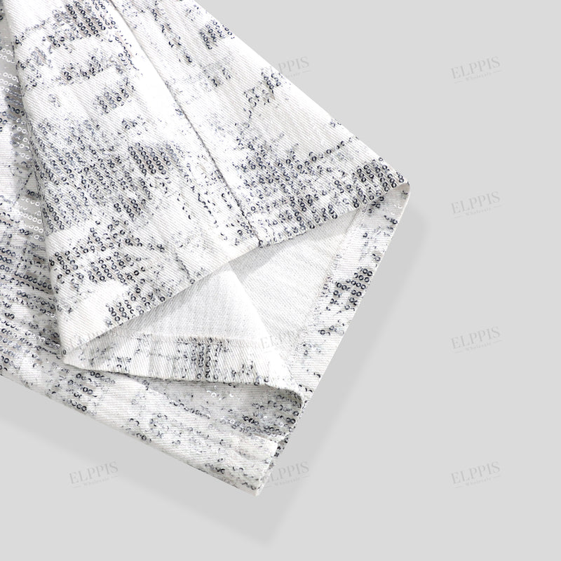 WZUA1366 Sequins Blazer Outerwear and Pants Set