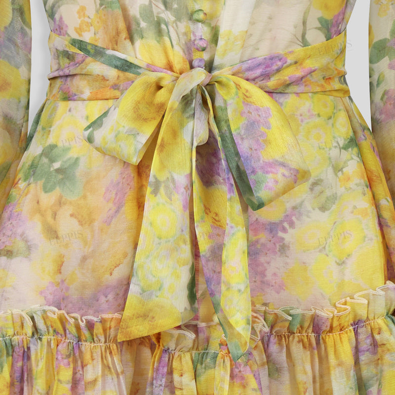 WZBA1076 Chiffon Floral Short Dress