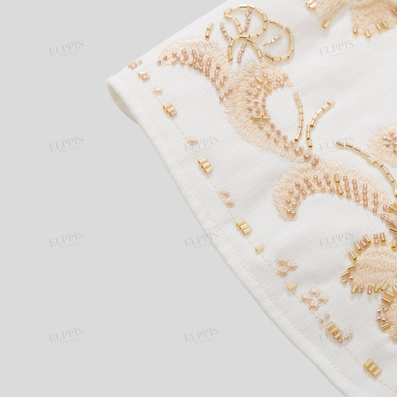 WZTA1304 Embroidered Beaded Vest Outerwear