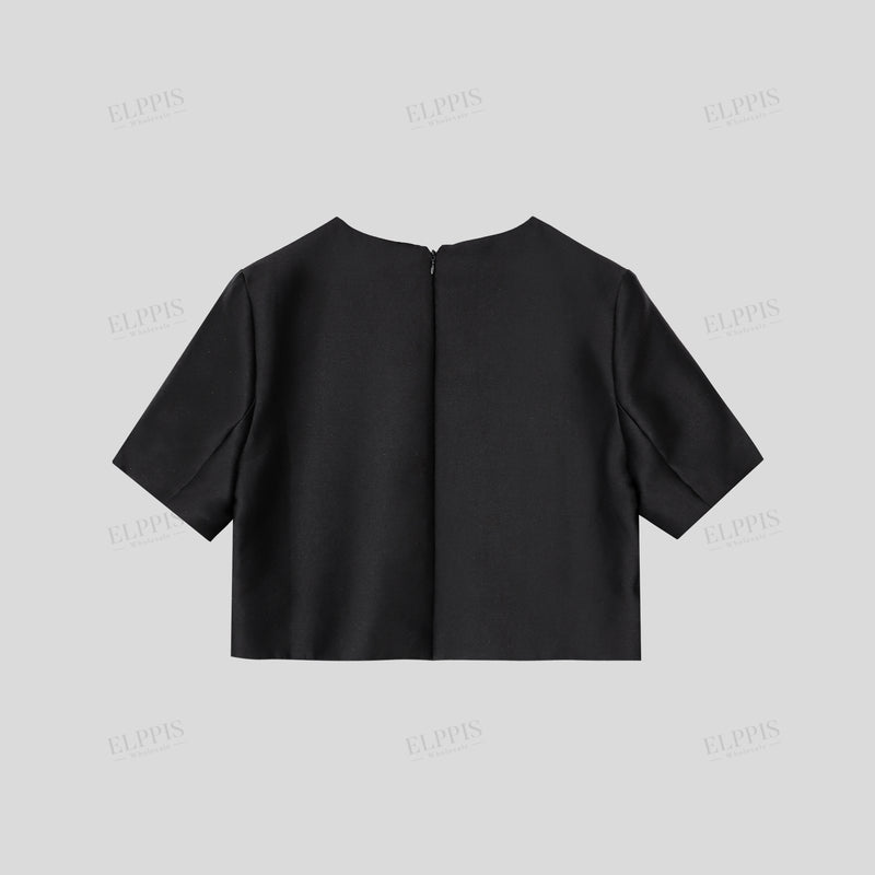WZUA1472 Rhinestones Embroidered Top