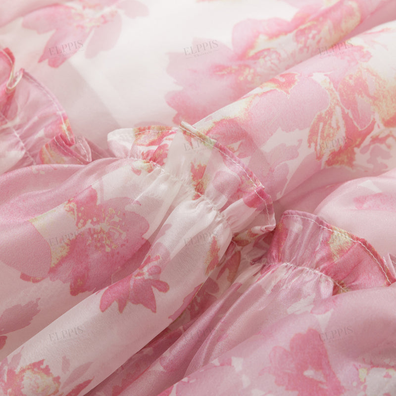 WZBA1196 Chiffon Floral Sleeveless Dress
