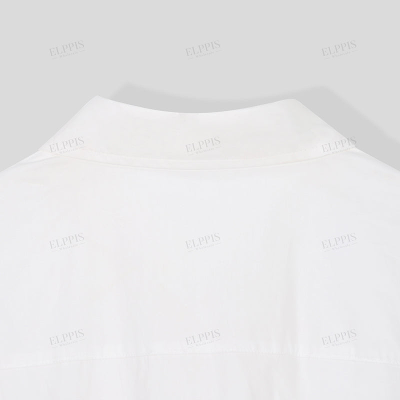 WZTA1097 Metallic Rose Deco Long Shirt