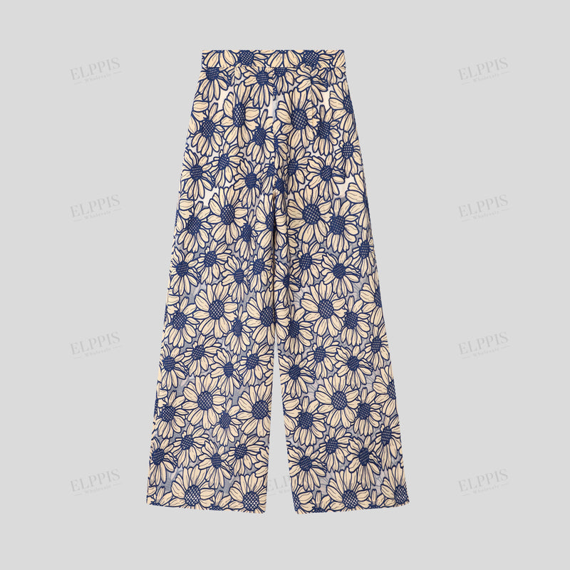 WZUA1016 Embroidered Top and Pants set