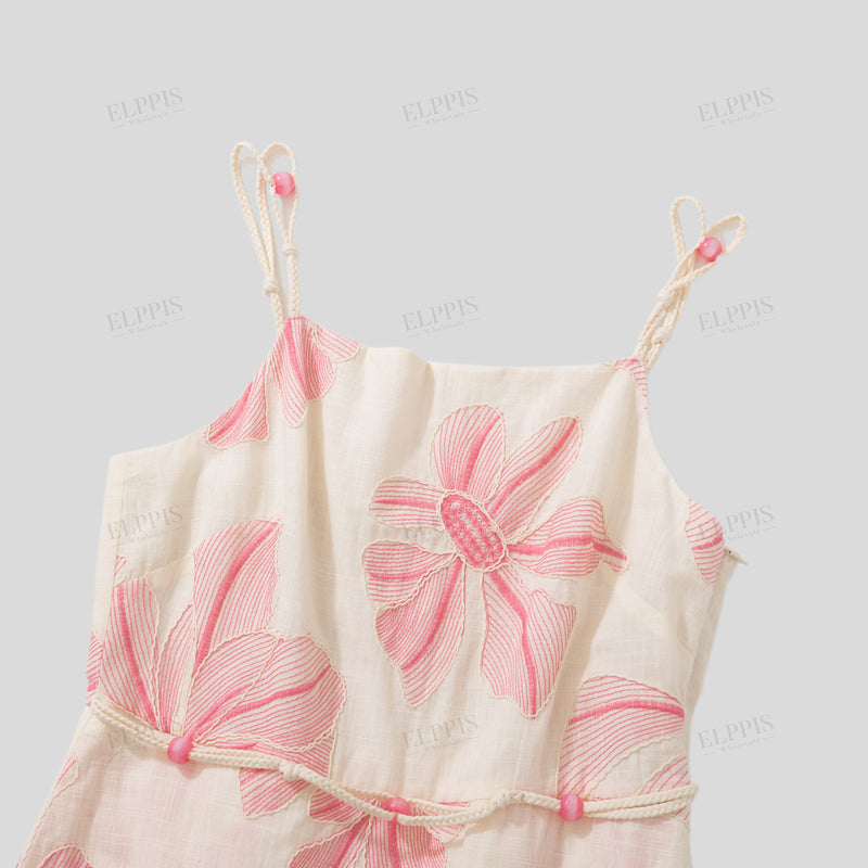 WZBA1436 Floral Embroidered Mini Dress