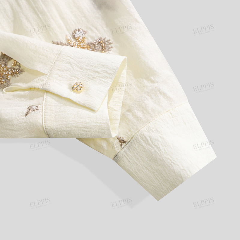 WZUA1242 Embroidered Shirt and Shorts Set