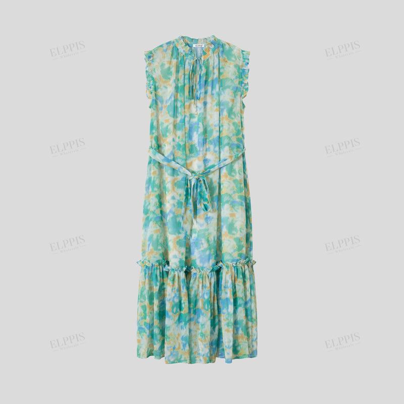 WZBA1197 Tie Dye Sleeveless Long Dress