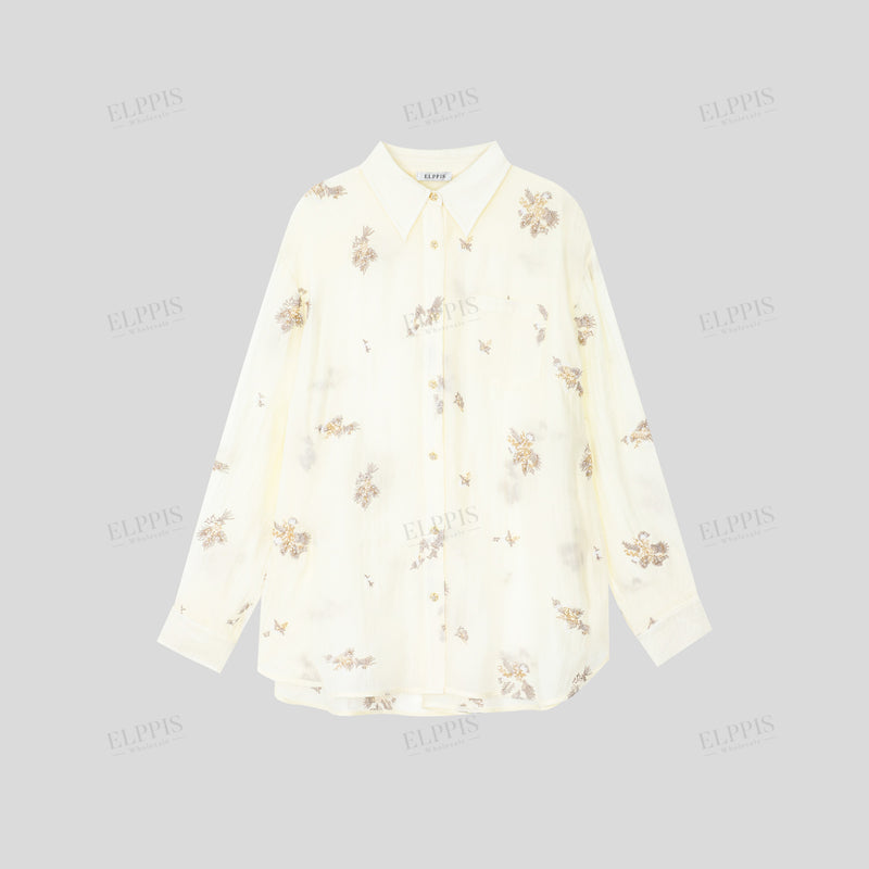 WZUA1242 Embroidered Shirt and Shorts Set
