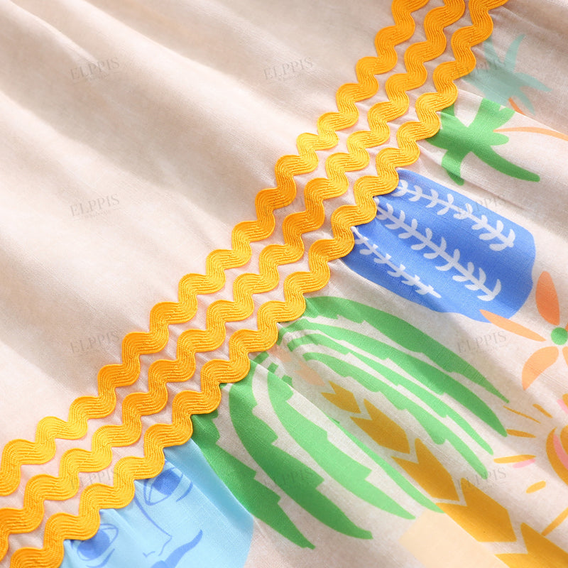 WZBA1269 Tropical Sleeveless Long Dress