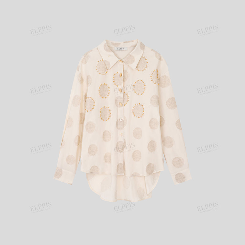 WZUA1064 Beaded Shirt and Shorts Set