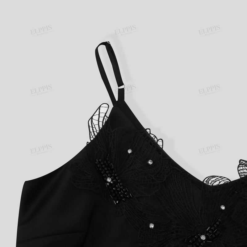 WZBA1119 Lace Beaded Slip Long Dress