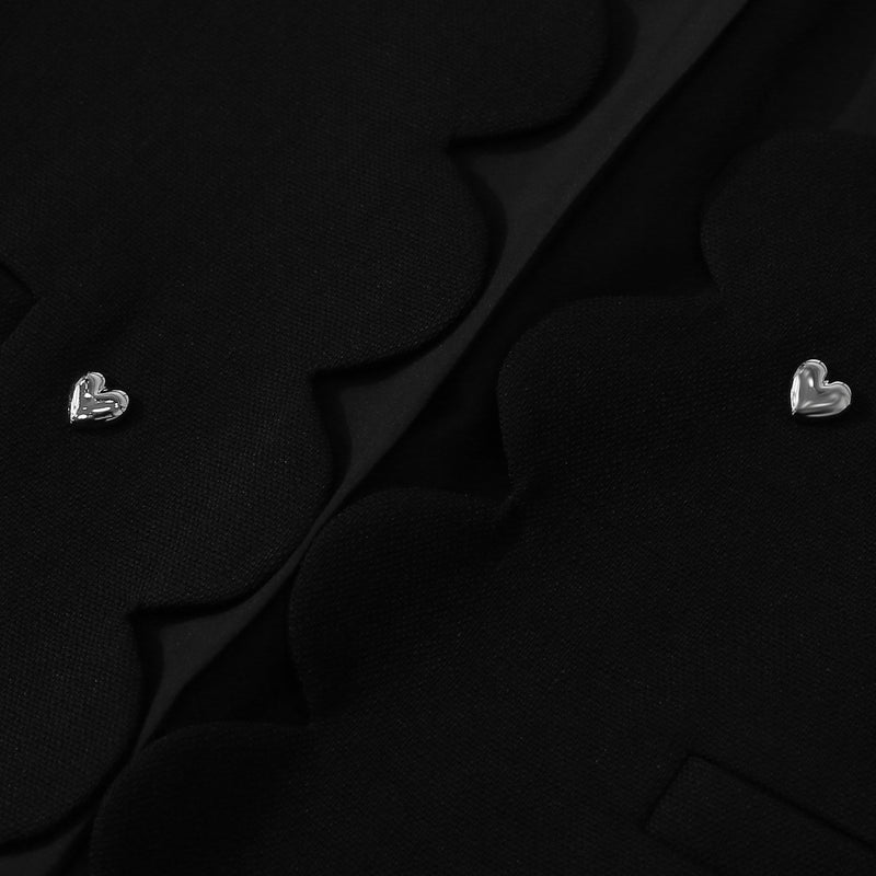 WZTA1356 3D Hearts Embellished Crop Jacket Outerwear