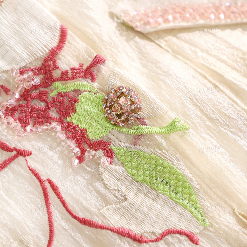 WZUA1243 Floral Embroidery Blouse Shirt