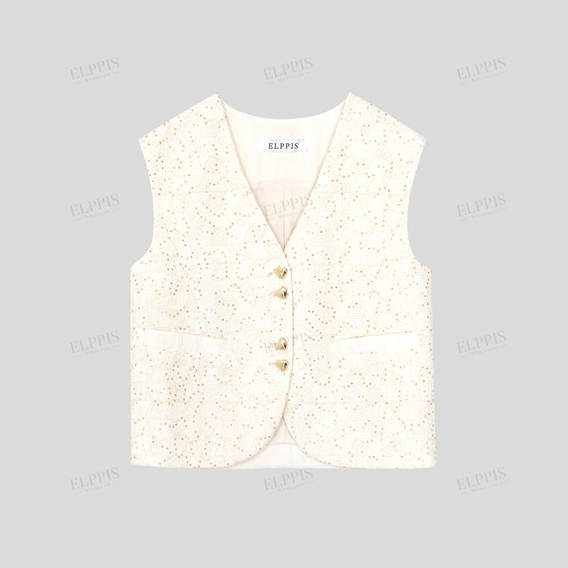WZUA1169 Sequins EmbroideryVest and Pants