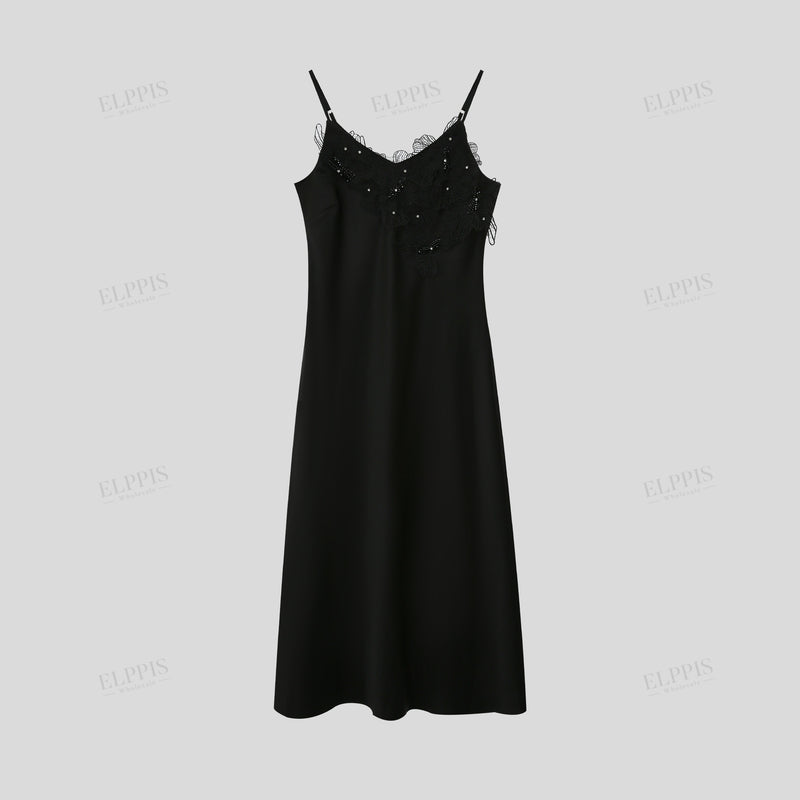 WZBA1119 Lace Beaded Slip Long Dress