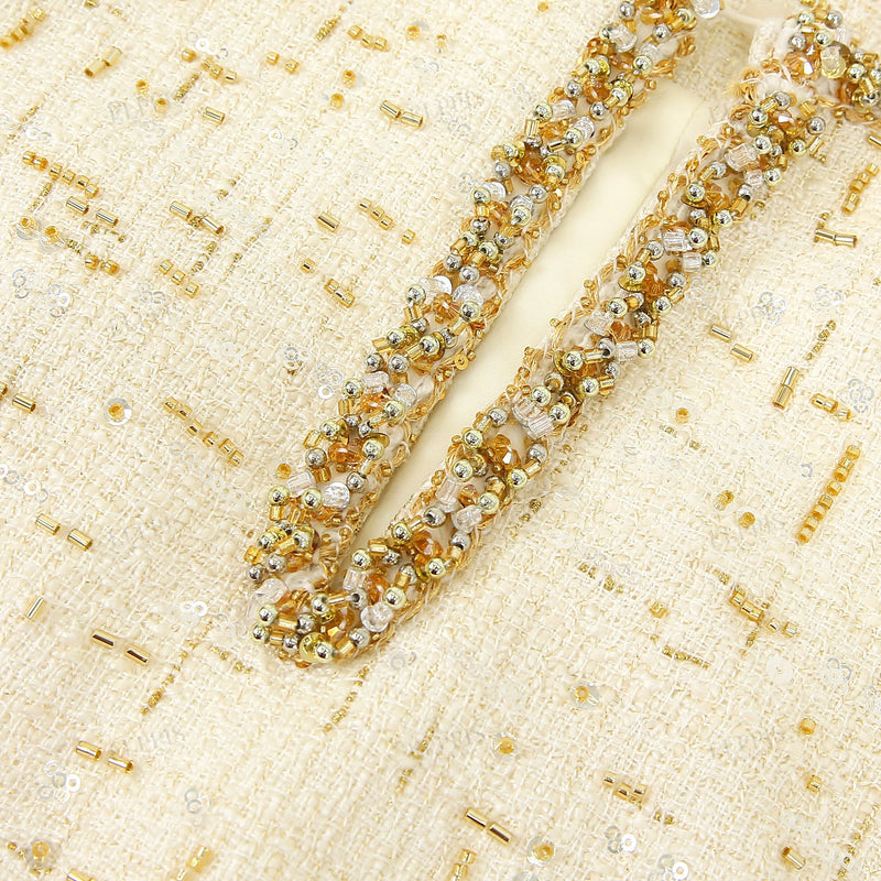 WZBA1240 Tweed Sleeveless Short Dress