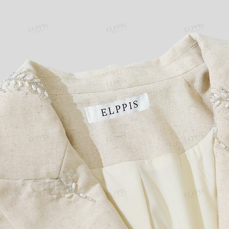 WZTA1225 Cotton-Linen Sequins Blazer Outerwear