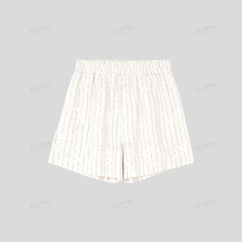 WZUA1160P Cotton Embroidery Stripe Shorts