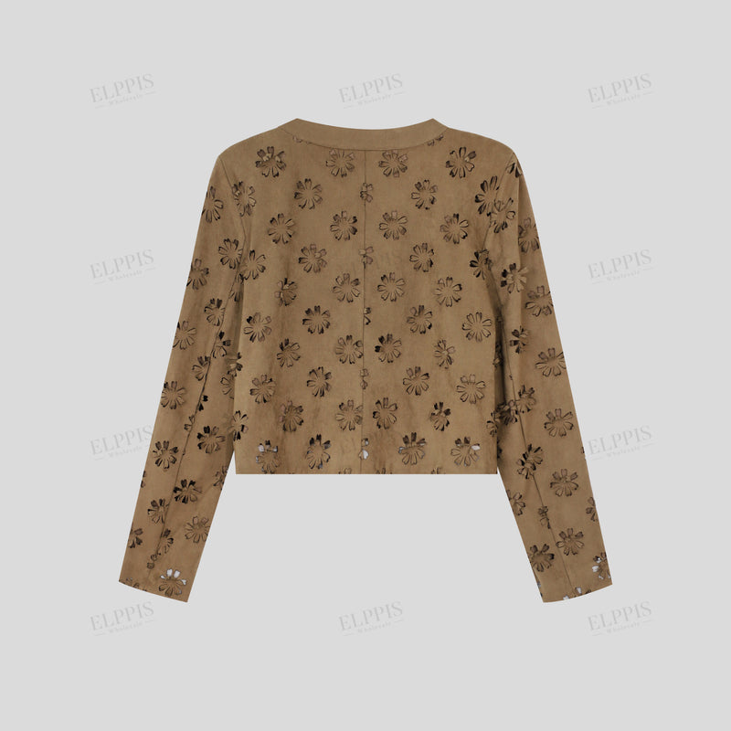 WZTA1423 Floral Hollow Jacket Outerwear