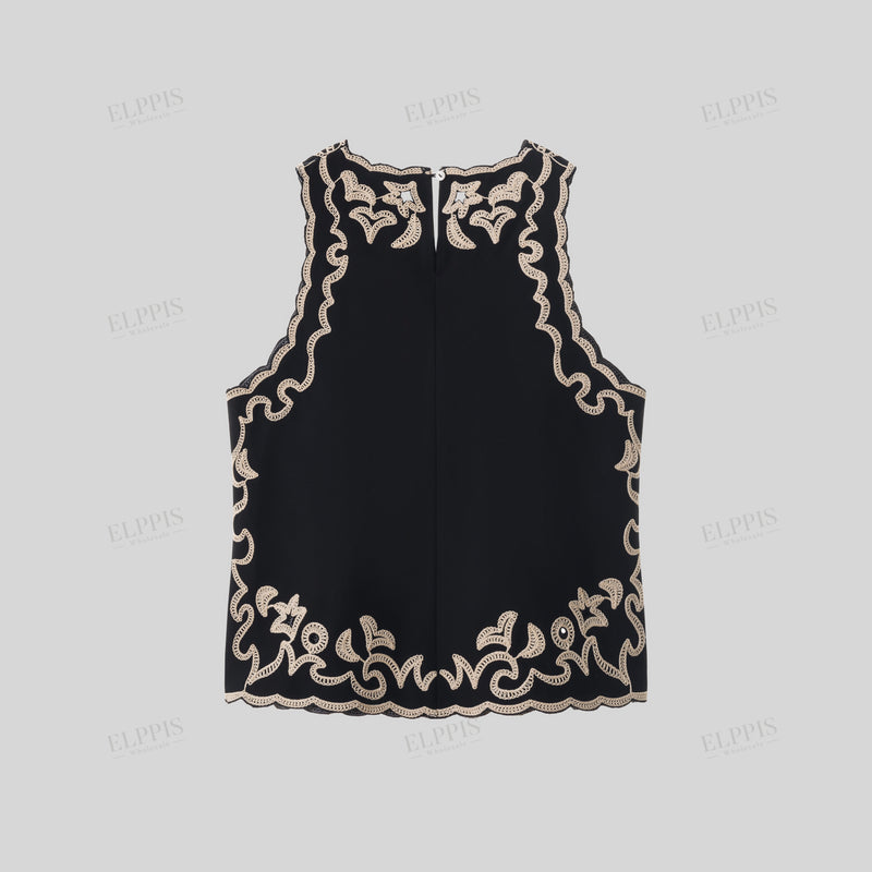 WZTA1192 Coconut Tree Embroidered Tank Top
