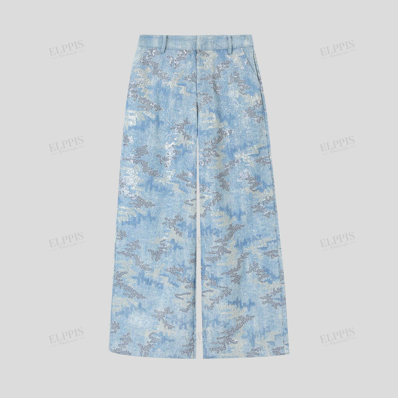 WZQA1451P Sequins Embroidery Long Pants