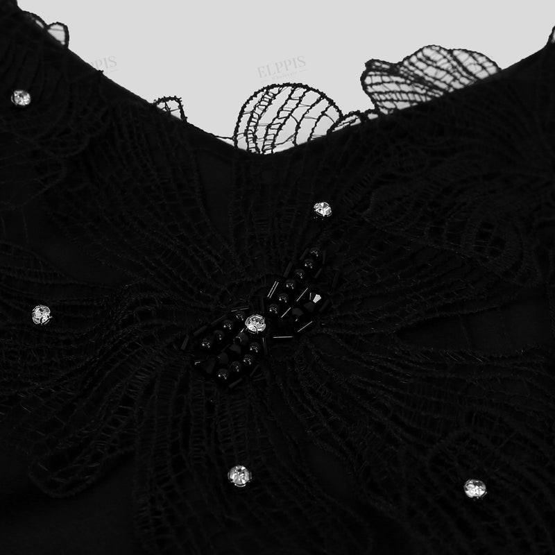 WZBA1119 Lace Beaded Slip Long Dress