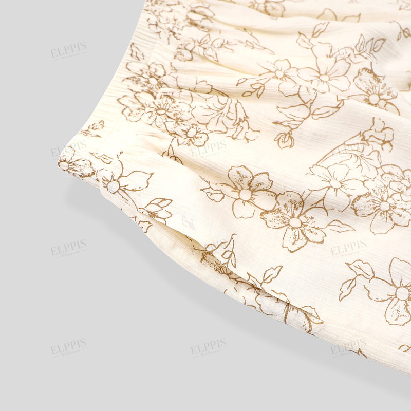 WZUA1107 Floral Shirt and Shorts Set