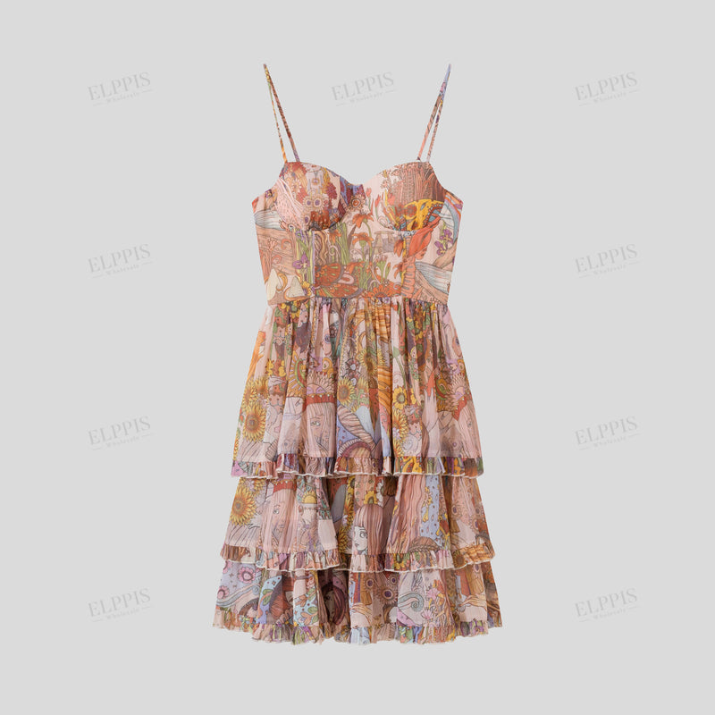 WZBA1093 Floral Cami Short Dress