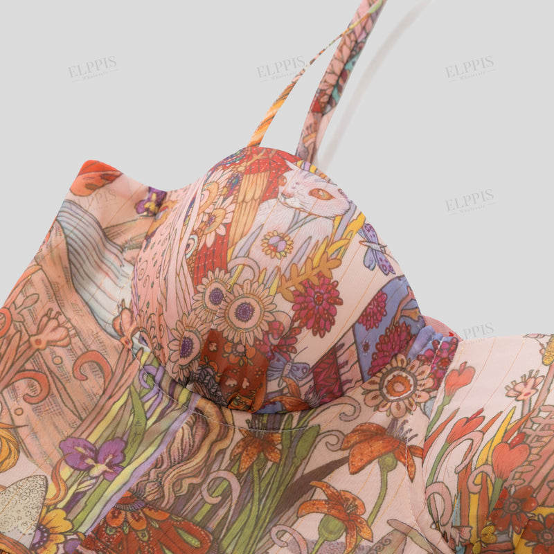 WZBA1093 Floral Cami Short Dress