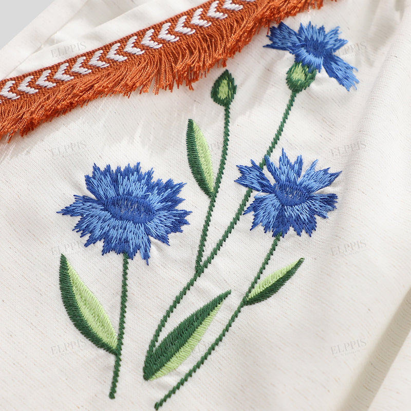 WZUA1274 Embroidered Flower Vest and Shorts Set
