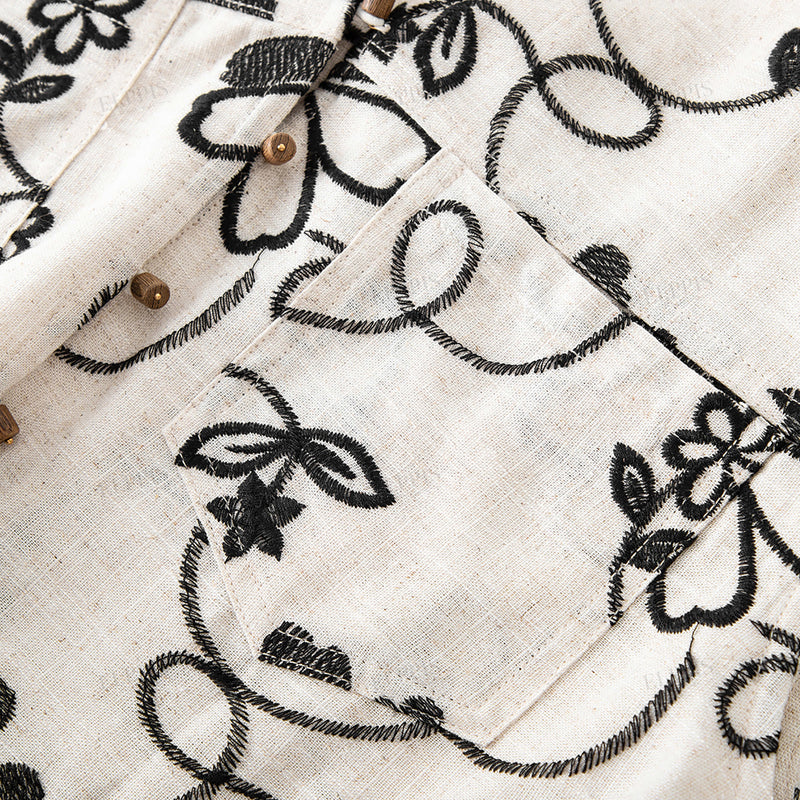 WZTA1179 Floral Embroidered Sleeveless Shirt