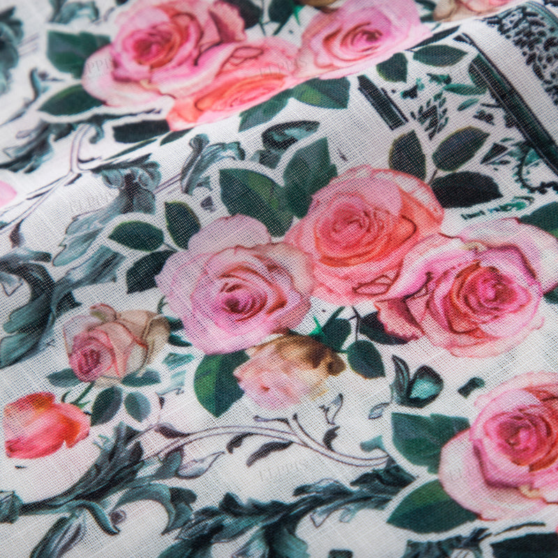 WZPA1291 Rose Print Wide-leg Pants