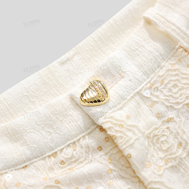 WZUA1169 Sequins EmbroideryVest and Pants
