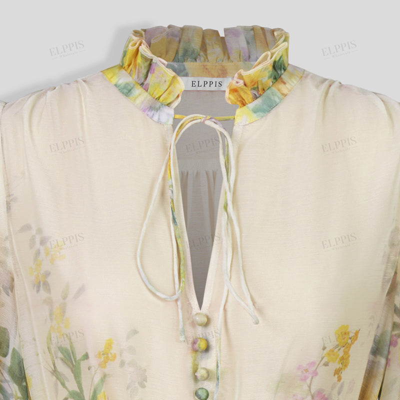 WZBA1076 Chiffon Floral Short Dress